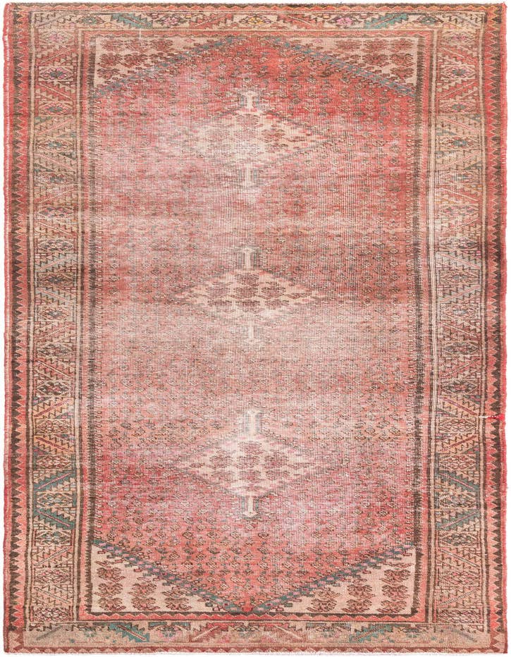 Detail image of 3' 9 x 10' 6 Hand Knotted Ultra Vintage Persian Wool Runner Rug