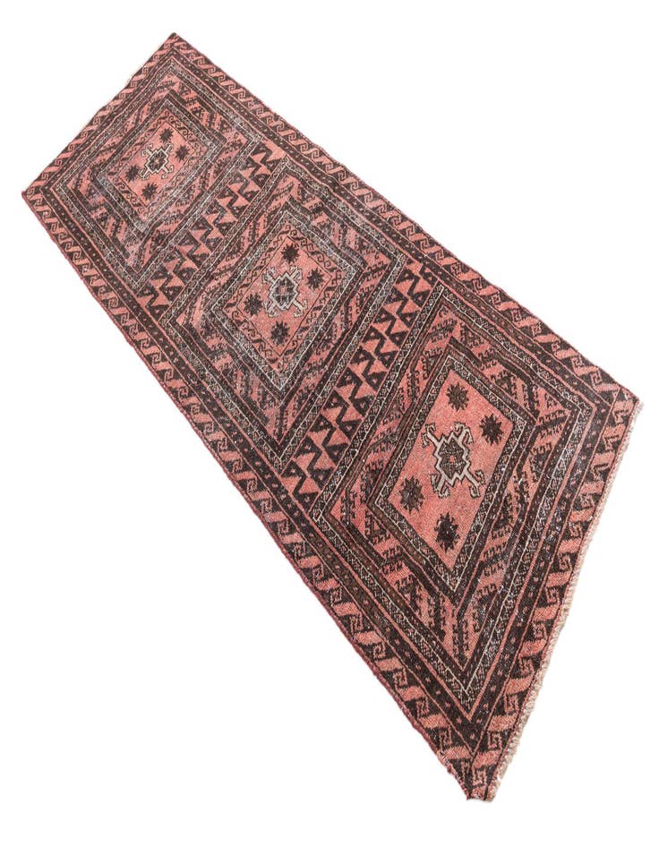 Detail image of 2' 7 x 6' 9  Hand Knotted Ultra Vintage Persian Wool Runner Rug