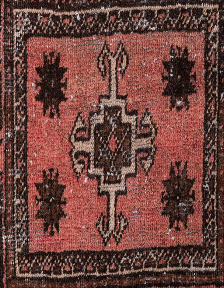 Detail image of 2' 7 x 6' 9  Hand Knotted Ultra Vintage Persian Wool Runner Rug