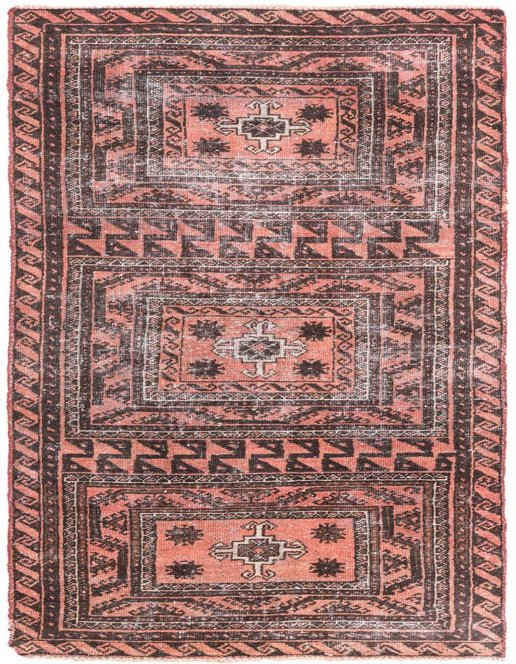 Detail image of 2' 7 x 6' 9 Hand Knotted Ultra Vintage Persian Wool Runner Rug