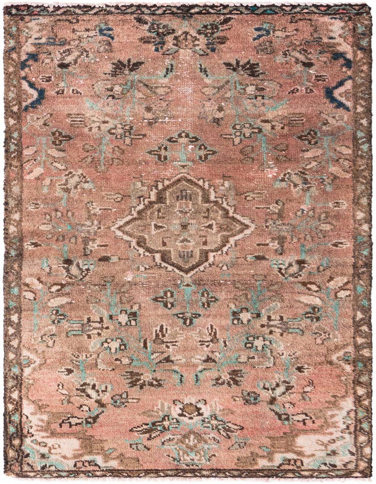 Detail image of 2' 4 x 4' 7 Hand Knotted Ultra Vintage Persian Wool Runner Rug