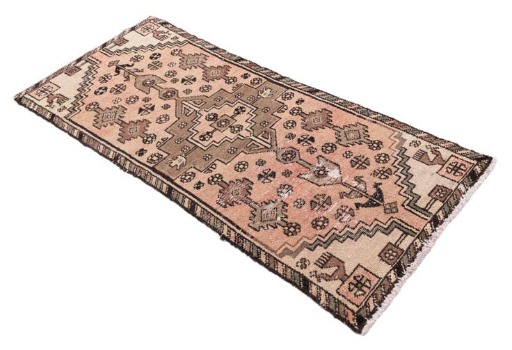 Detail image of 2' 6 x 5' 9 Hand Knotted Ultra Vintage Persian Wool Runner Rug