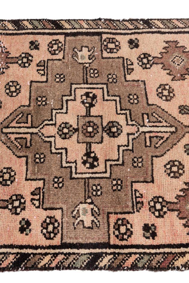 Detail image of 2' 6 x 5' 9 Hand Knotted Ultra Vintage Persian Wool Runner Rug