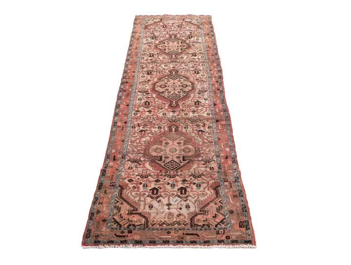 2' 8 x 8' 8 Hand Knotted Ultra Vintage Persian Wool Runner Rug