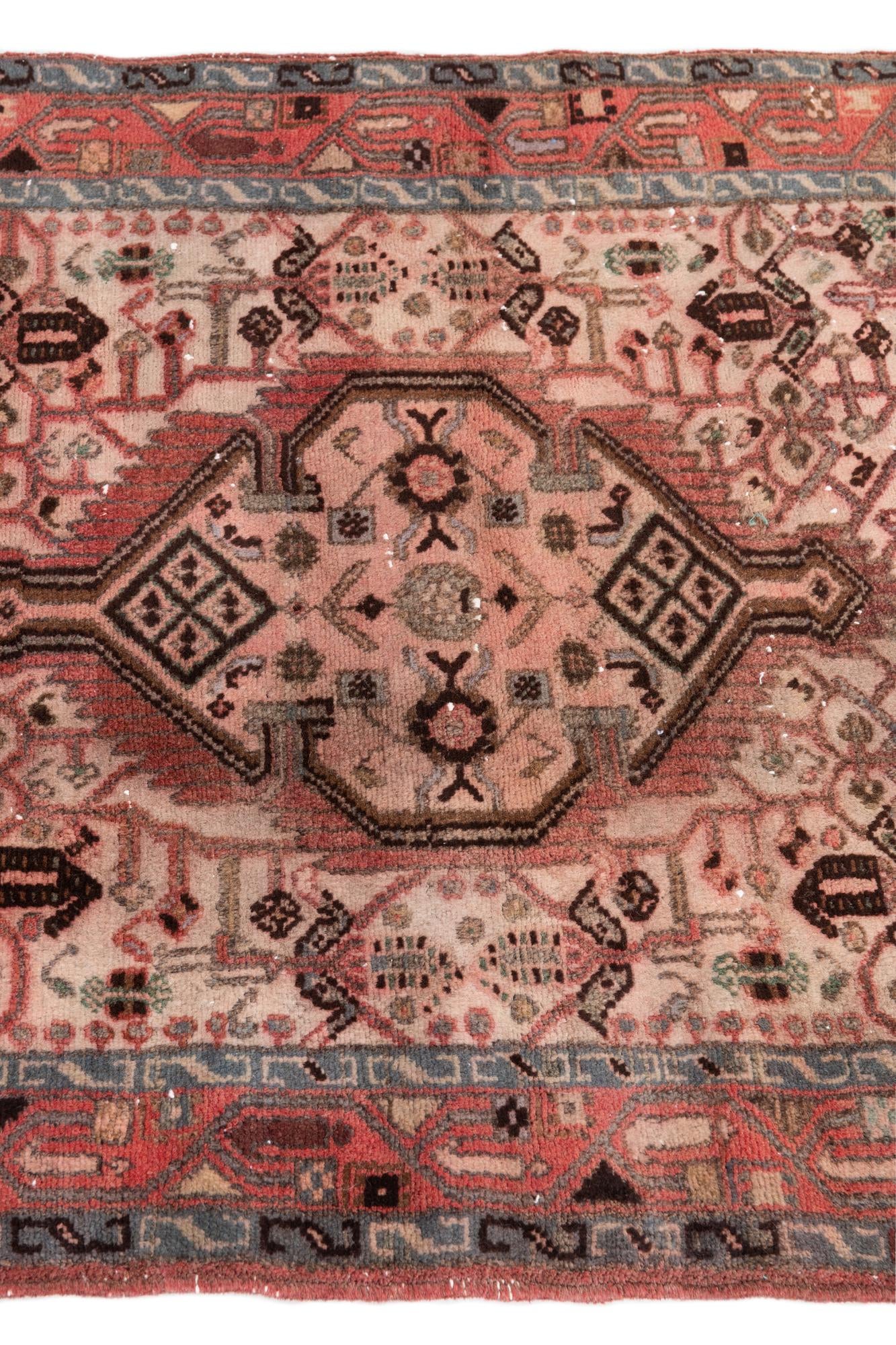 2' 8 x 8' 8 Hand Knotted Ultra Vintage Persian Wool Runner Rug