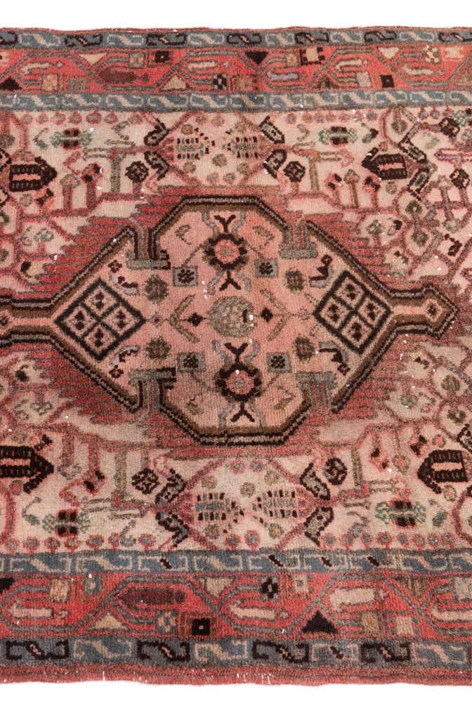 2' 8 x 8' 8 Hand Knotted Ultra Vintage Persian Wool Runner Rug