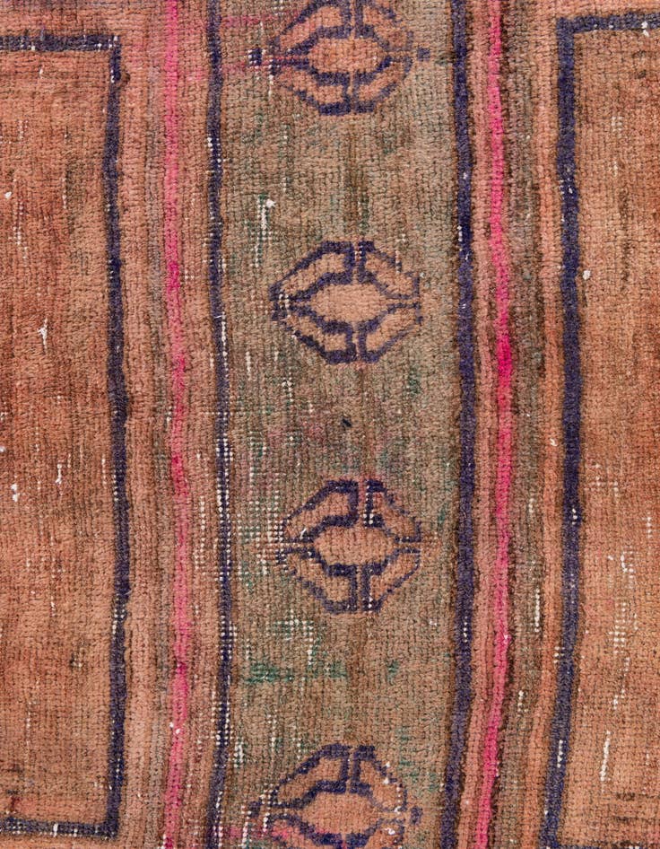 Detail image of 4' 7 x 10'  Hand Knotted Ultra Vintage Persian Wool Runner Rug