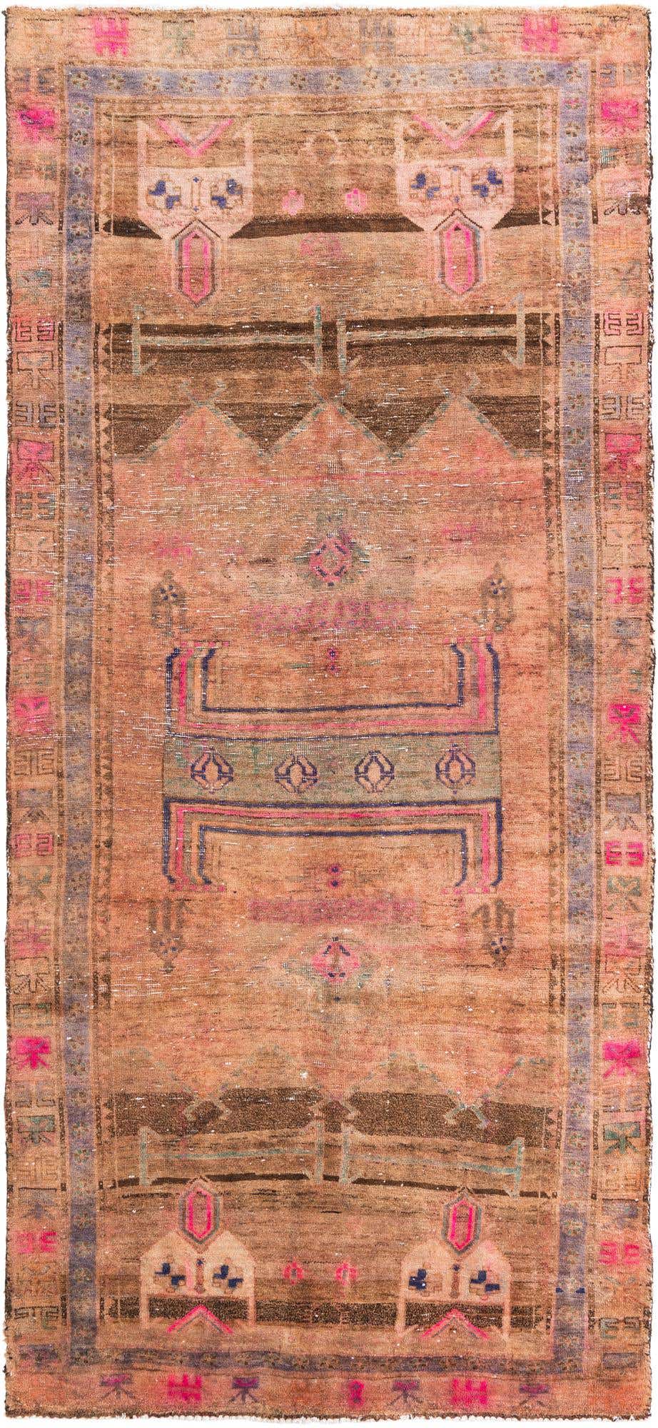 140cm x 305cm anudado a mano Ultra Vintage Alfombra Persa Lana Pasillera