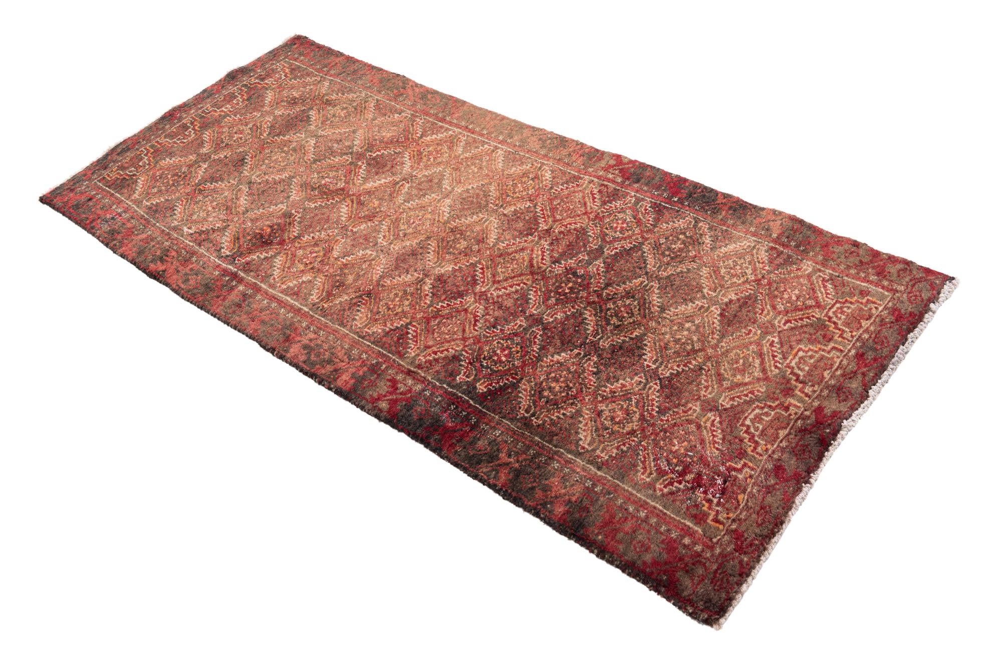 2' 5 x 5' 2 Hand Knotted Ultra Vintage Persian Wool Runner Rug