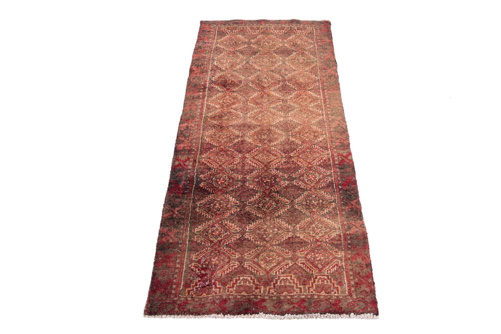 2' 5 x 5' 2 Hand Knotted Ultra Vintage Persian Wool Runner Rug