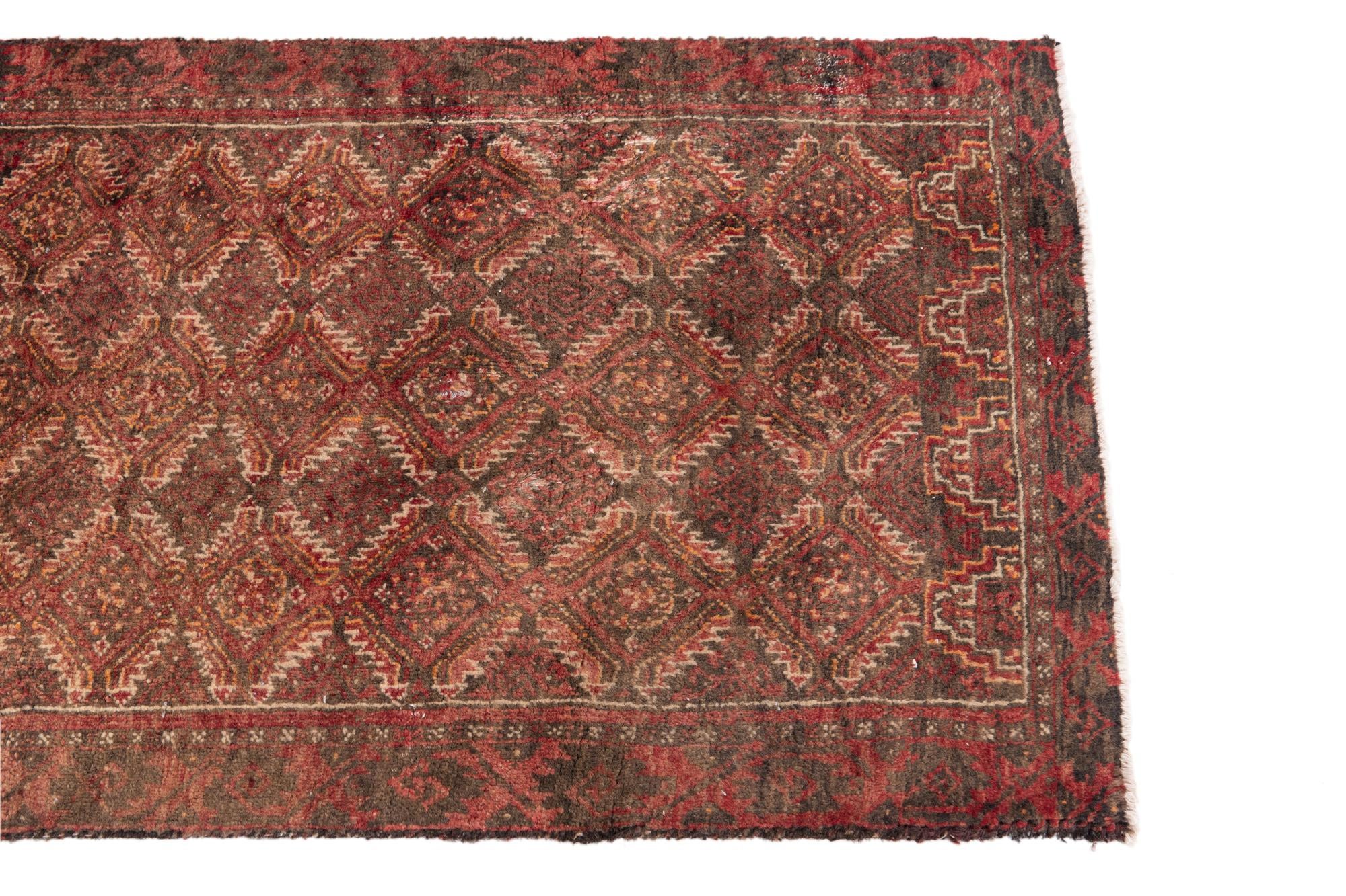 2' 5 x 5' 2 Hand Knotted Ultra Vintage Persian Wool Runner Rug