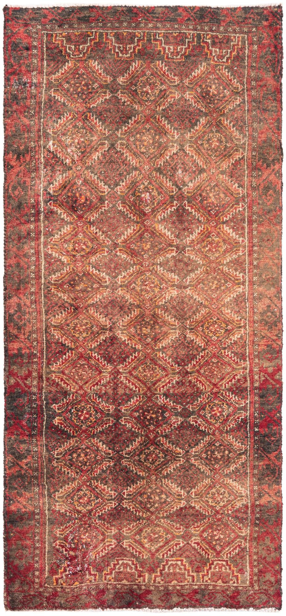 2' 5 x 5' 2 Hand Knotted Ultra Vintage Persian Wool Runner Rug