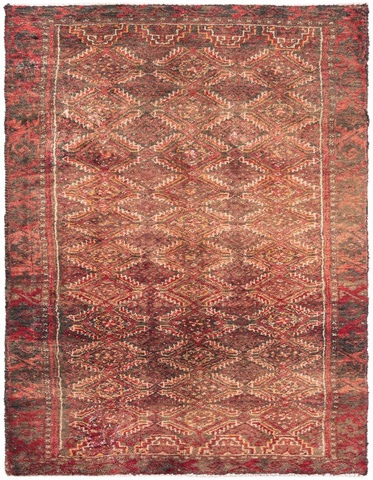 Detail image of 2' 5 x 5' 2 Hand Knotted Ultra Vintage Persian Wool Runner Rug