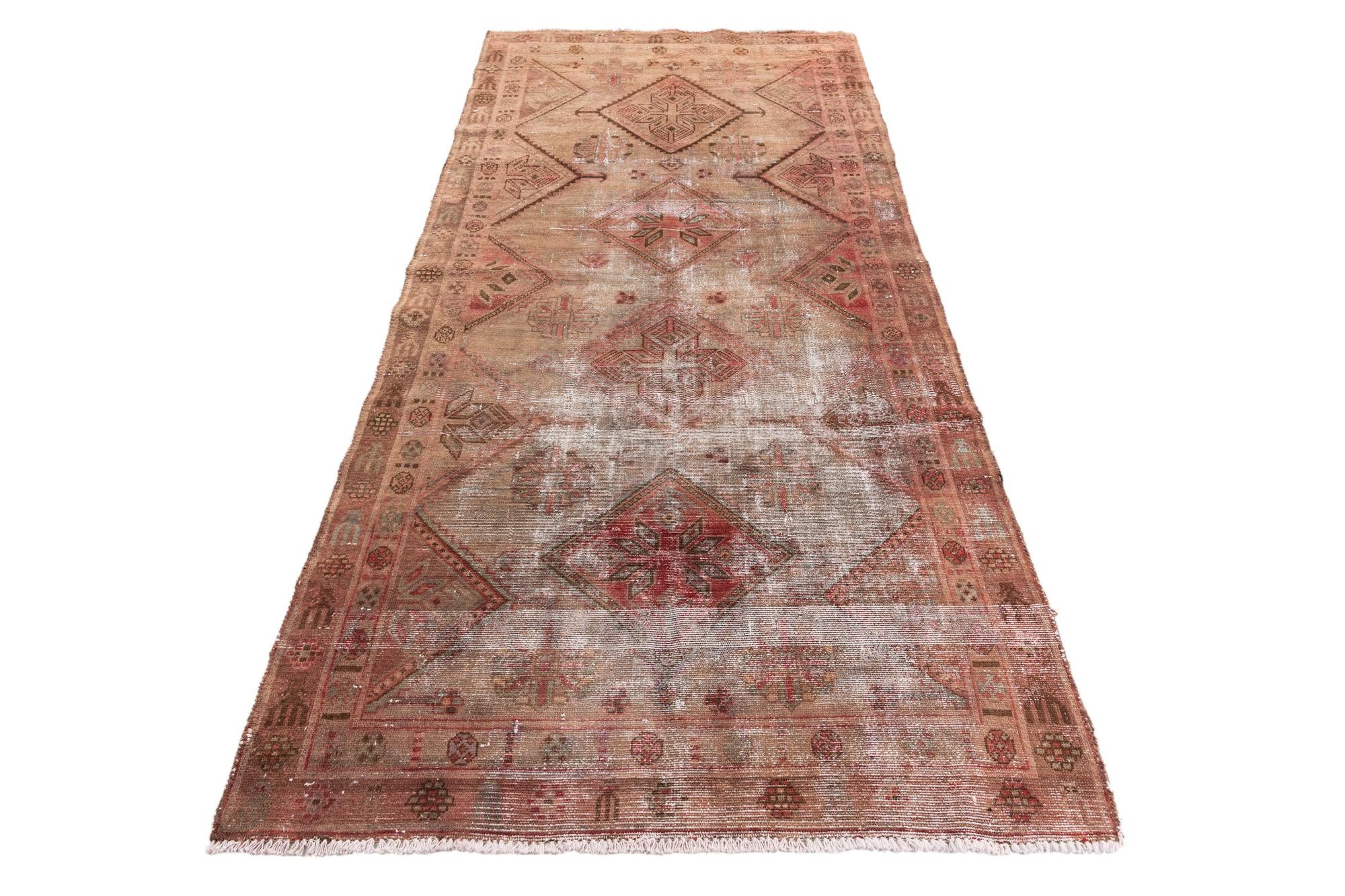 4' x 8' 2 Hand Knotted Ultra Vintage Persian Wool Runner Rug