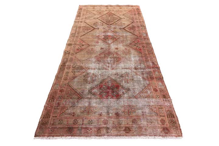 4' x 8' 2 Hand Knotted Ultra Vintage Persian Wool Runner Rug