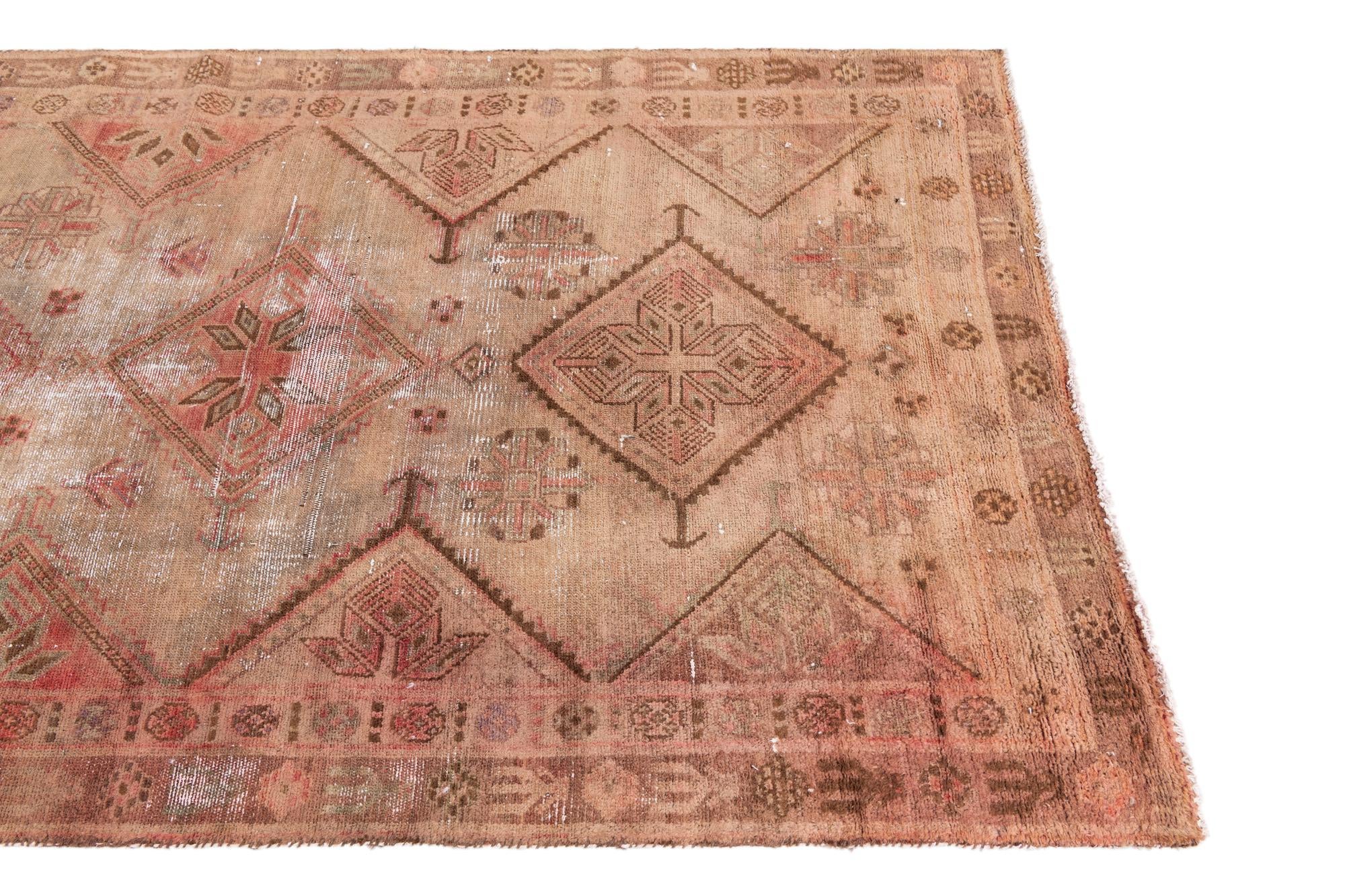4' x 8' 2 Hand Knotted Ultra Vintage Persian Wool Runner Rug