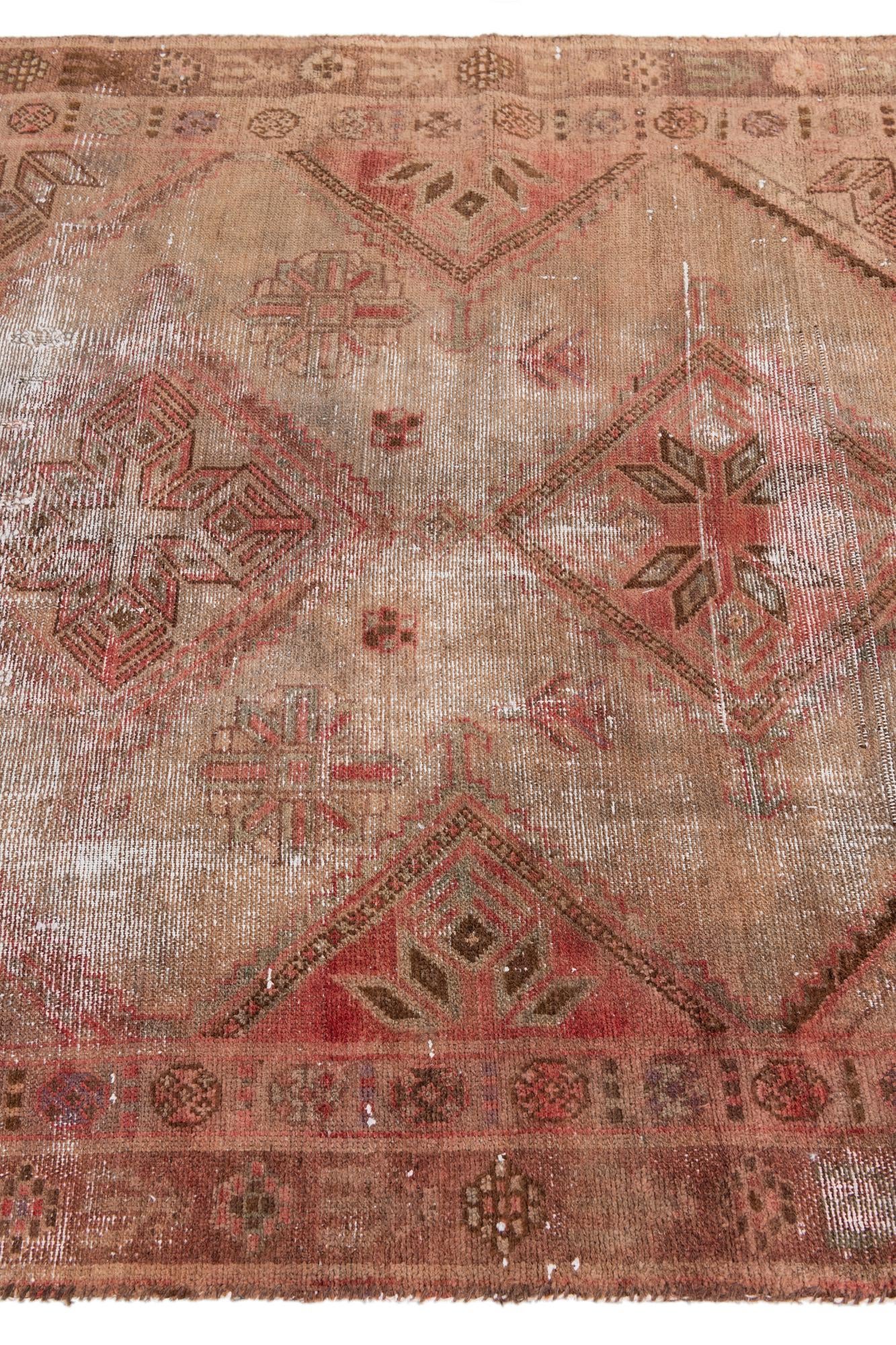 4' x 8' 2 Hand Knotted Ultra Vintage Persian Wool Runner Rug