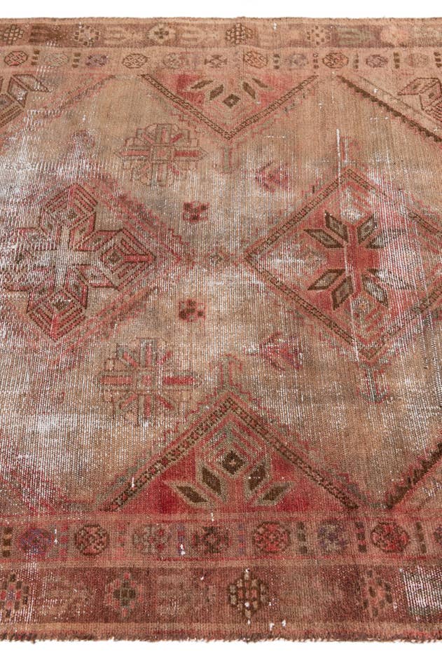 Detail image of 4' x 8' 2 Hand Knotted Ultra Vintage Persian Wool Runner Rug