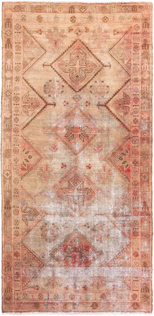 4' x 8' 2 Hand Knotted Ultra Vintage Persian Wool Runner Rug