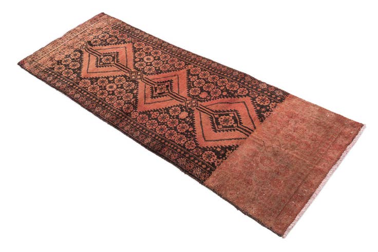 Detail image of 2' 4 x 6' 2 Hand Knotted Ultra Vintage Persian Wool Runner Rug