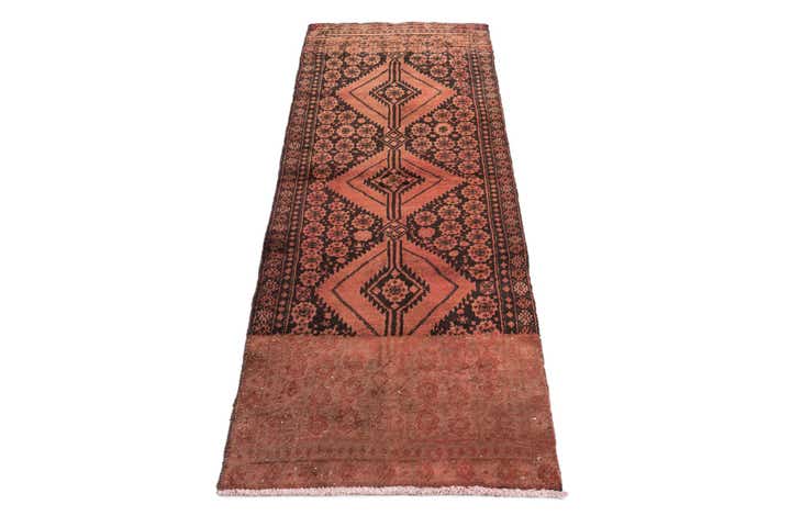 2' 4 x 6' 2 Hand Knotted Ultra Vintage Persian Wool Runner Rug