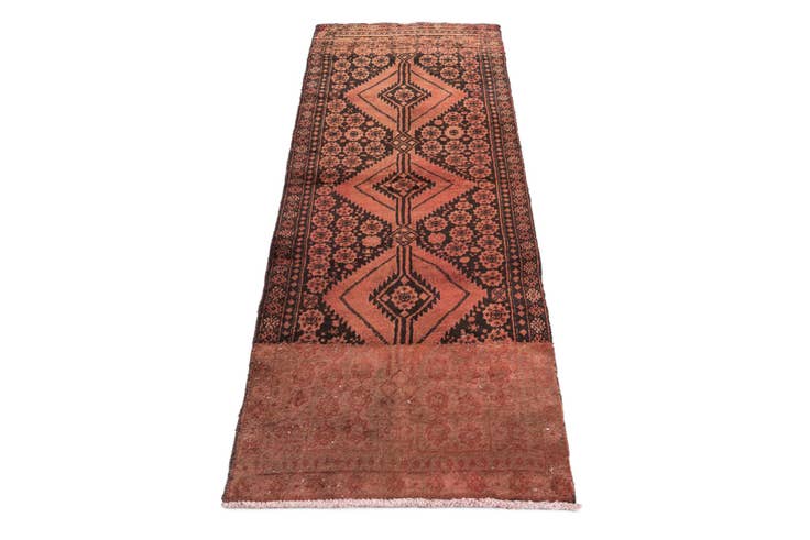 Detail image of 2' 4 x 6' 2 Hand Knotted Ultra Vintage Persian Wool Runner Rug