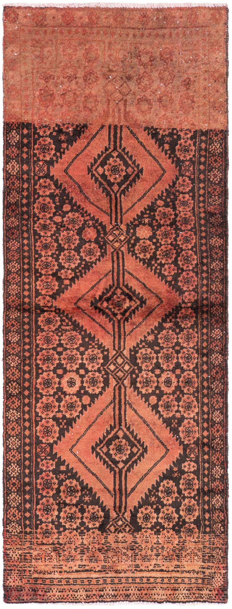 2' 4 x 6' 2 Hand Knotted Ultra Vintage Persian Wool Runner Rug