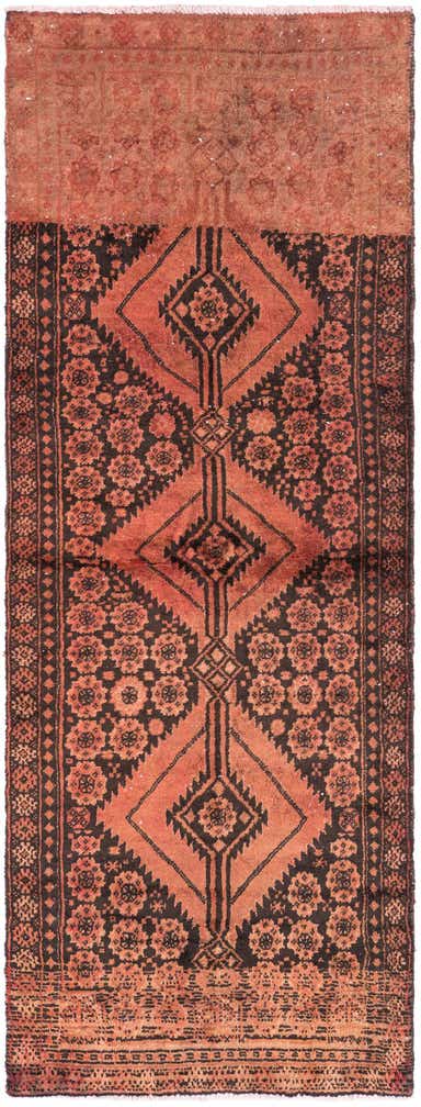 2' 4 x 6' 2 Hand Knotted Ultra Vintage Persian Wool Runner Rug