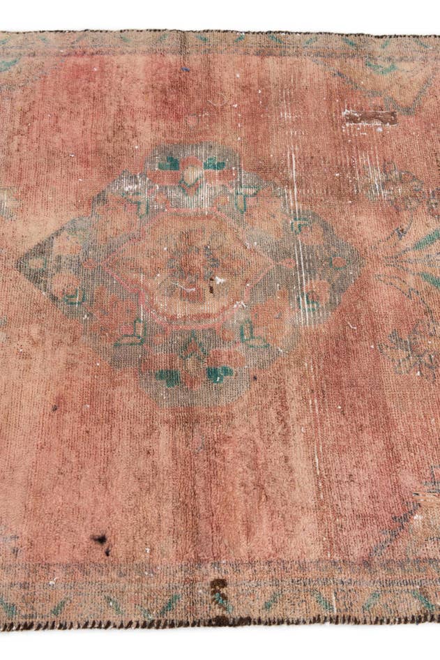 Detail image of 3' 5 x 6' 7 Hand Knotted Ultra Vintage Persian Wool Runner Rug
