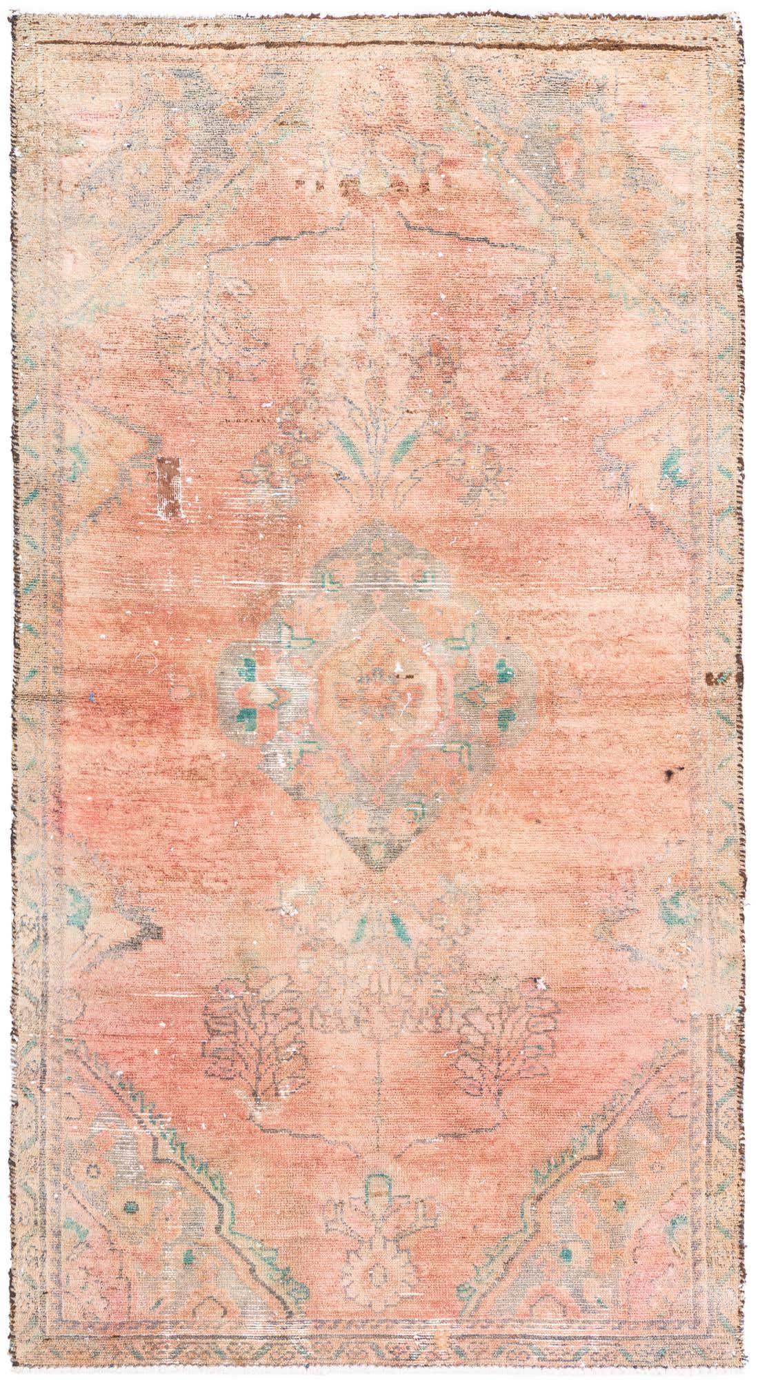 3' 5 x 6' 7 Hand Knotted Ultra Vintage Persian Wool Runner Rug
