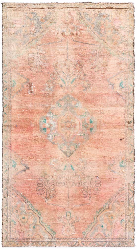 3' 5 x 6' 7 Hand Knotted Ultra Vintage Persian Wool Runner Rug
