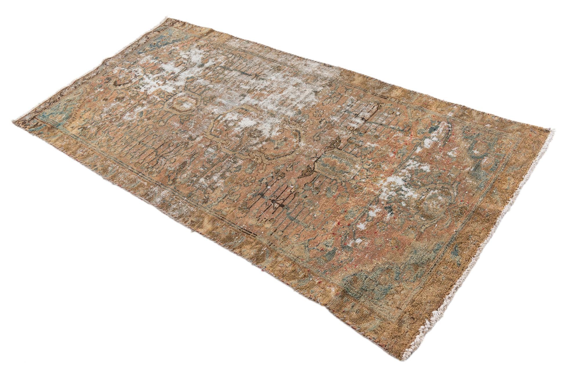 3' 3 x 6' 6 Hand Knotted Ultra Vintage Persian Wool Runner Rug