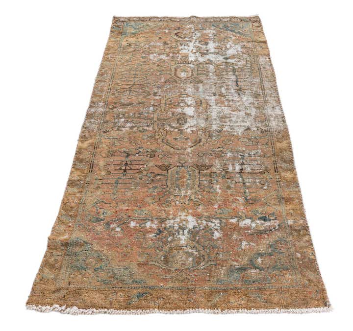3' 3 x 6' 6 Hand Knotted Ultra Vintage Persian Wool Runner Rug