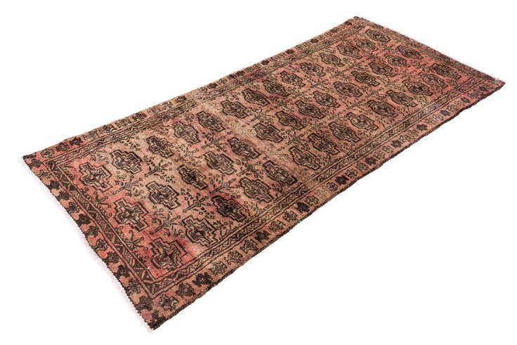 Detail image of 2' 9 x 6' 2 Hand Knotted Ultra Vintage Persian Wool Runner Rug