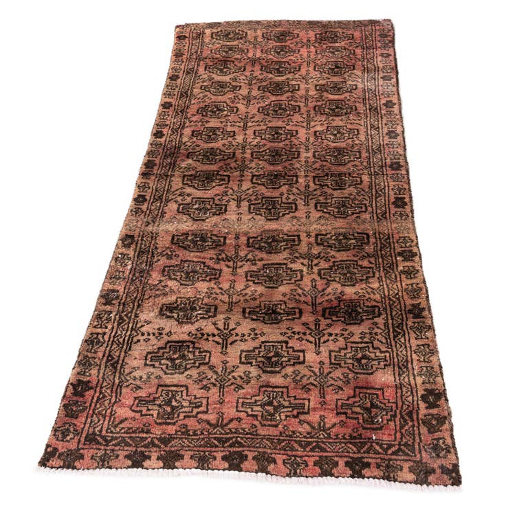 Detail image of 2' 9 x 6' 2 Hand Knotted Ultra Vintage Persian Wool Runner Rug