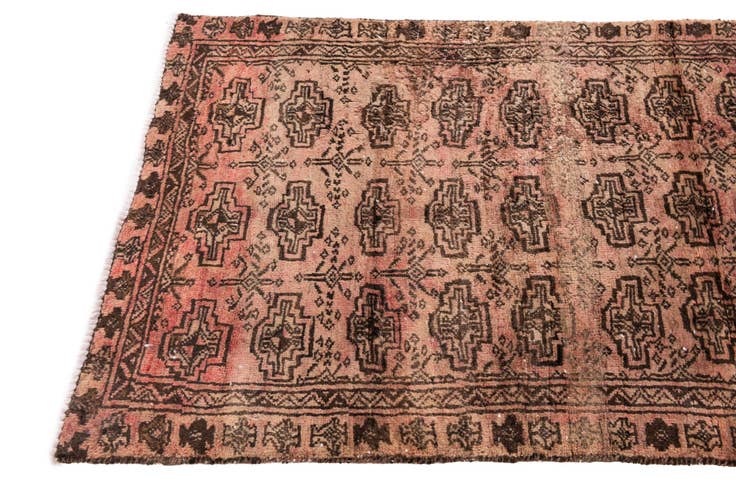 Detail image of 2' 9 x 6' 2 Hand Knotted Ultra Vintage Persian Wool Runner Rug