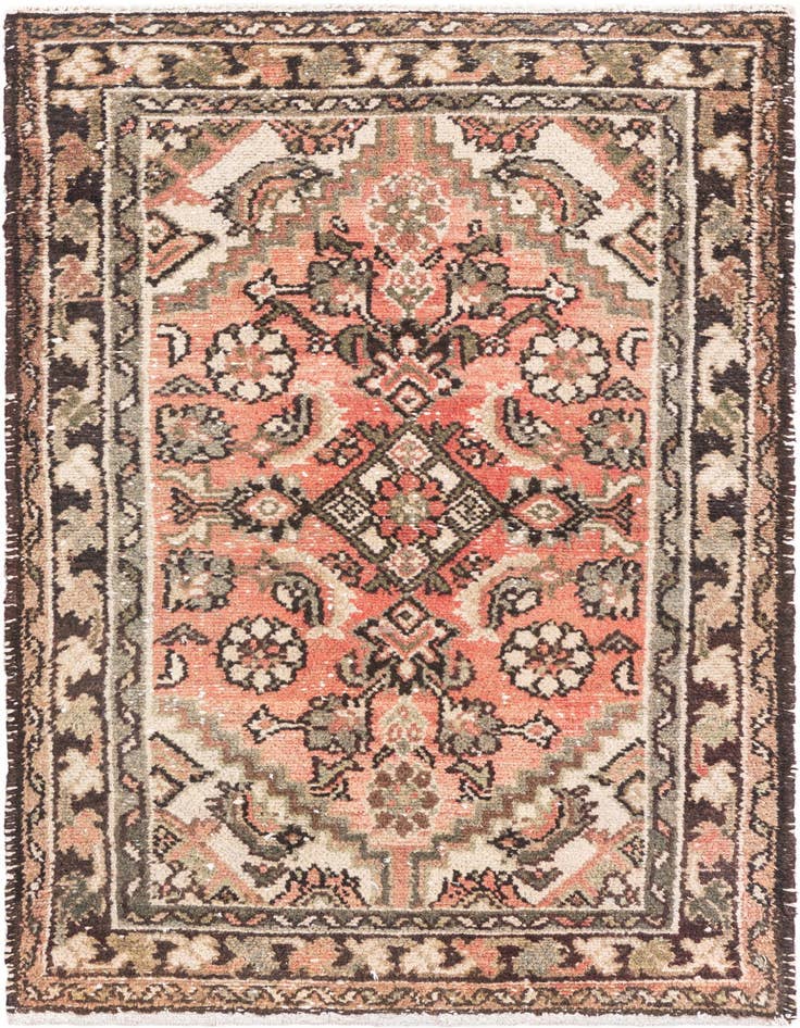 Detail image of 2' 6 x 4' 10 Hand Knotted Ultra Vintage Persian Wool Runner Rug