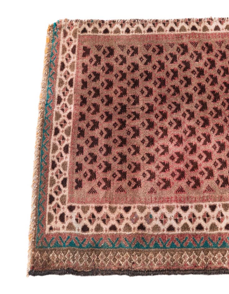 Detail image of 2' 1 x 4'  Hand Knotted Ultra Vintage Persian Wool Runner Rug