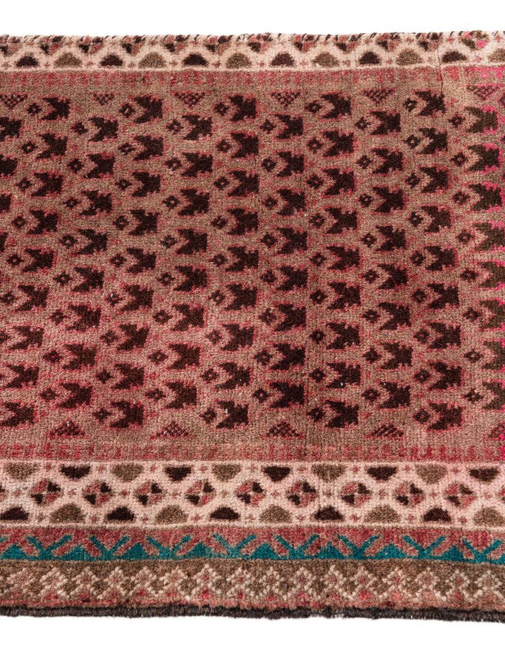 Detail image of 2' 1 x 4'  Hand Knotted Ultra Vintage Persian Wool Runner Rug