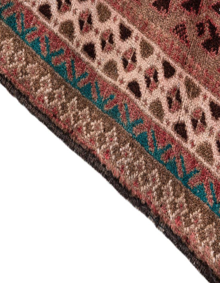 Detail image of 2' 1 x 4'  Hand Knotted Ultra Vintage Persian Wool Runner Rug
