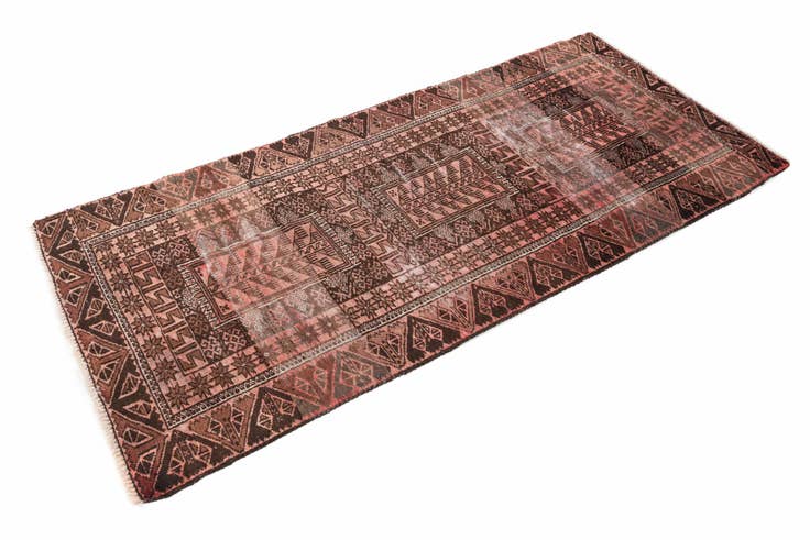 Detail image of 2' 8 x 6' Hand Knotted Ultra Vintage Persian Wool Runner Rug