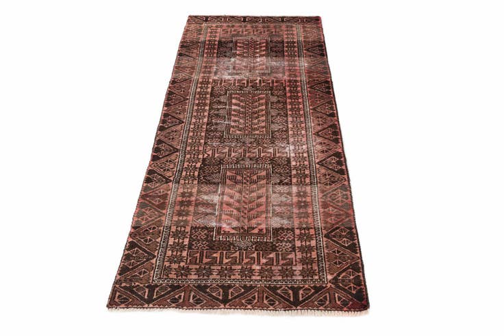 Detail image of 2' 8 x 6' Hand Knotted Ultra Vintage Persian Wool Runner Rug
