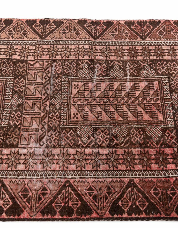 Detail image of  2' 8 x 6'  Hand Knotted Ultra Vintage Persian Wool Runner Rug