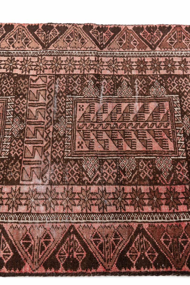 Detail image of 2' 8 x 6' Hand Knotted Ultra Vintage Persian Wool Runner Rug