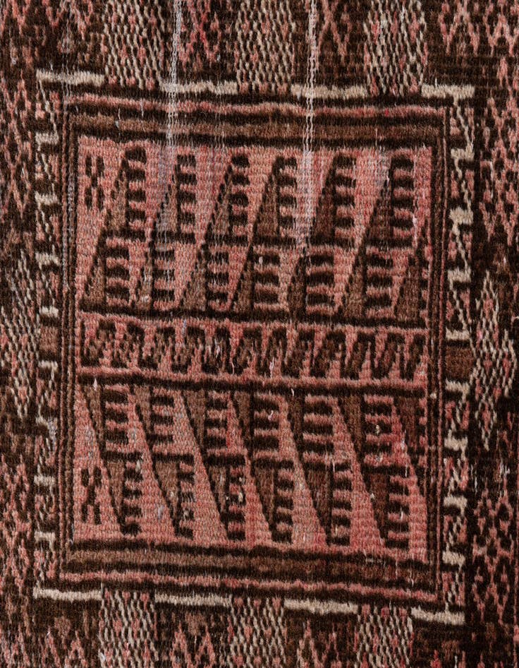 Detail image of  2' 8 x 6'  Hand Knotted Ultra Vintage Persian Wool Runner Rug