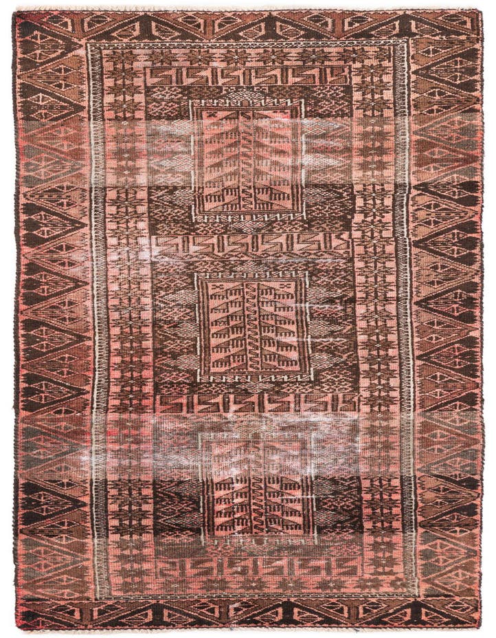 2' 8 x 6'  Hand Knotted Ultra Vintage Persian W...