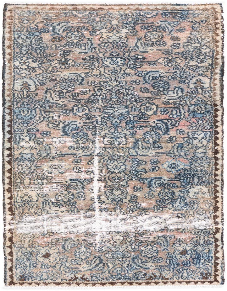  2' 5 x 5' 7  Hand Knotted Ultra Vintage Persian W...