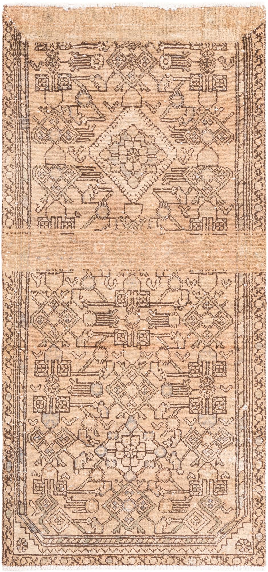 2' 10 x 6' 1 Hand Knotted Ultra Vintage Persian Wool Runner Rug