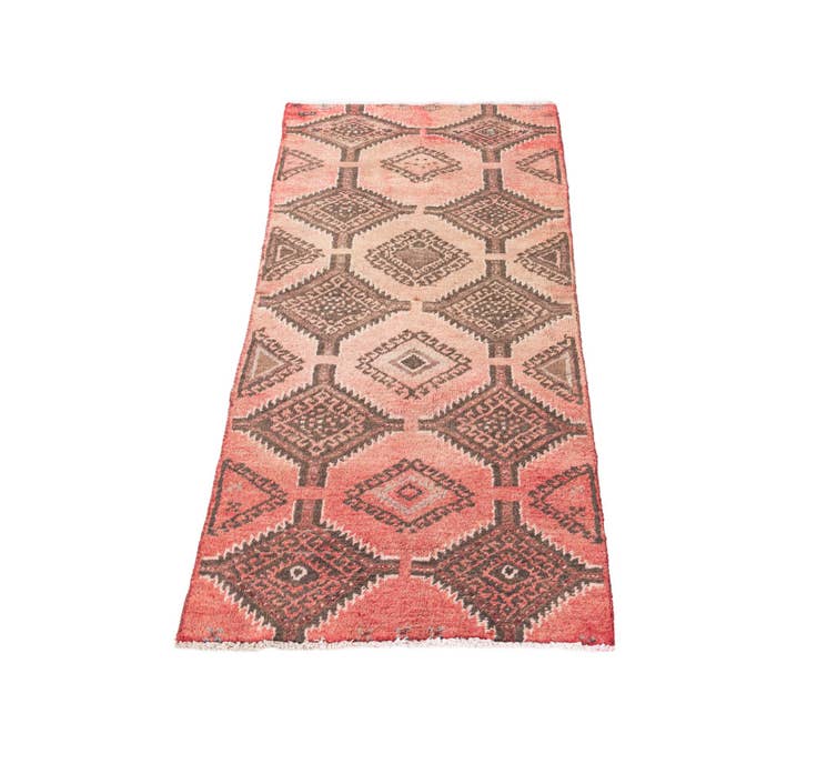 Detail image of 2' 2 x 4' 6 Hand Knotted Ultra Vintage Persian Wool Runner Rug