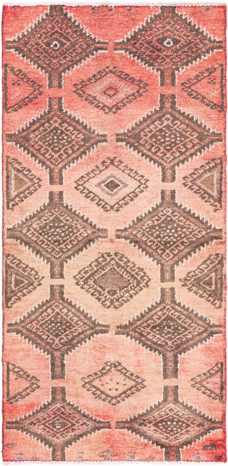 Detail image of 2' 2 x 4' 6 Hand Knotted Ultra Vintage Persian Wool Runner Rug